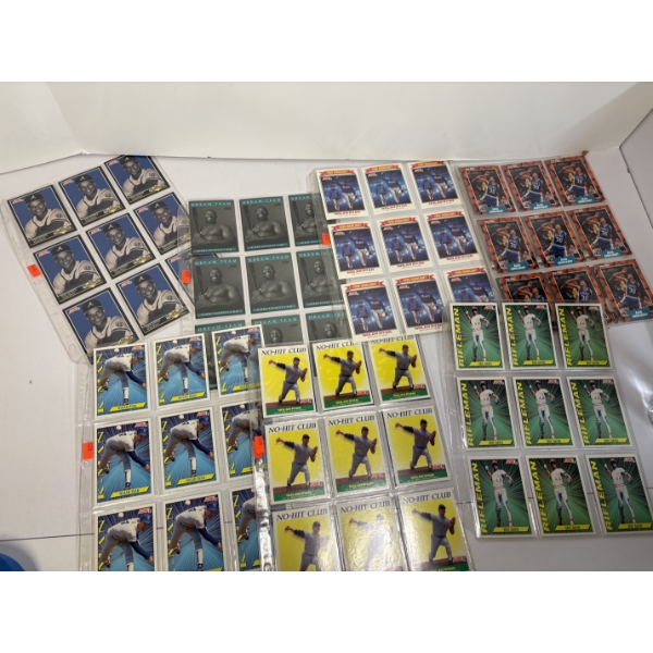 7 Clear Sheets of Baseball Cards 