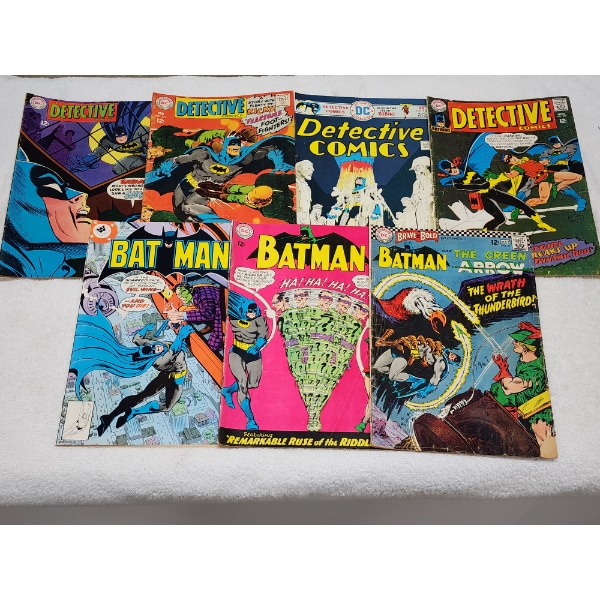 Seven Assorted DC Batman Detective Comics Many 12 Cent Editions!