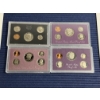 Image 1 : 4 Proof Sets - FV $3.64 - 1972 - 1991 - 1988 - 1984 - Kennedy Half Dollars - Quarters - Dimes 