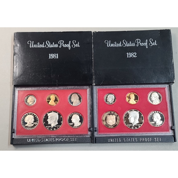 1981 & 1982 United States Proof Coin Sets