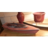 Image 3 : 6 Pc Vintage Collectible Group As Shown - Includes Carved Boating - Lamp & More As Shown