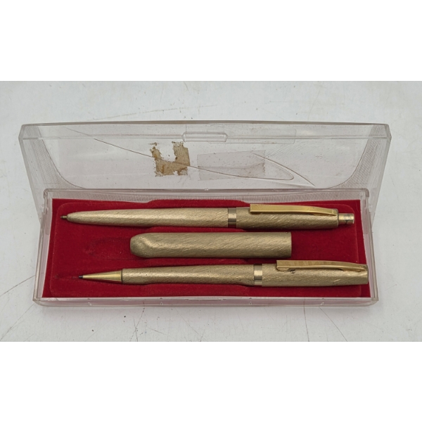 Vintage Gold Tone Pen & Pencil Set In Original Package