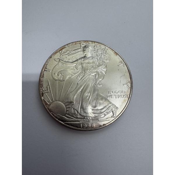 1996 One Ounce .999 Fine Silver American Silver Eagle Coin Featuring "Walking Liberty"