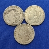 Image 1 : Three 1921-S Silver Morgan Dollars - 90% Silver U.S. Coins 