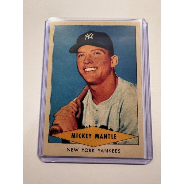 1954 Mickey Mantle Red Heart Archive Baseball Card In Protective Holder - Mint Condition