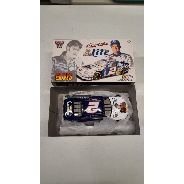 Action Racing Rusty Wallace #2 Lite Ford Taurus Nascar 1:24 Scale Car Ft. Elvis Presley 
