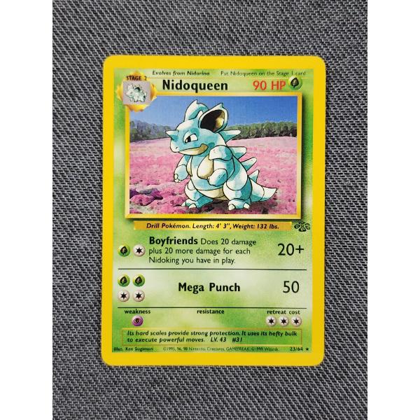 Nidoqueen 23/64 Non Holo Rare Vintage Jungle Pokemon Trading Card ~ NM/LP Condition! 