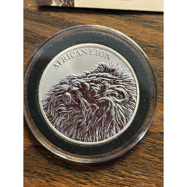 1 Ounce Fine Silver - 2018 African Lion Coin - 5000 Francs CFA - With Certificate - Republic of Chad