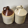 Image 2 : Two Smaller Vintage Stoneware Crocks ~ Both Unmarked ~ Likely One Gallon Crocks
