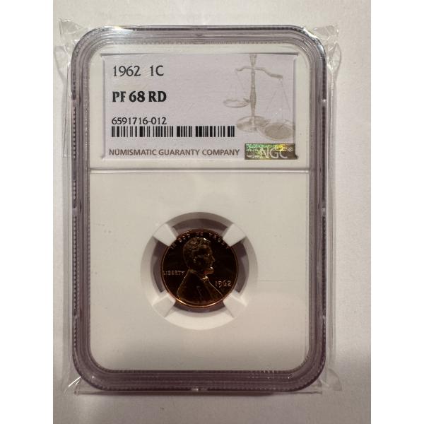 1962 United States Lincoln Cent Graded By NGC Proof 68 Red - Incredible Penny