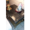 Image 2 : Pair (Two) Black Marble Top End Tables 28" x 20" Wooden Base 22" Tall 