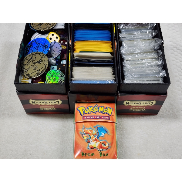 Lot of Assorted Pokemon Trading Card Accessories Including Coins, Dice, Sleeves & More!