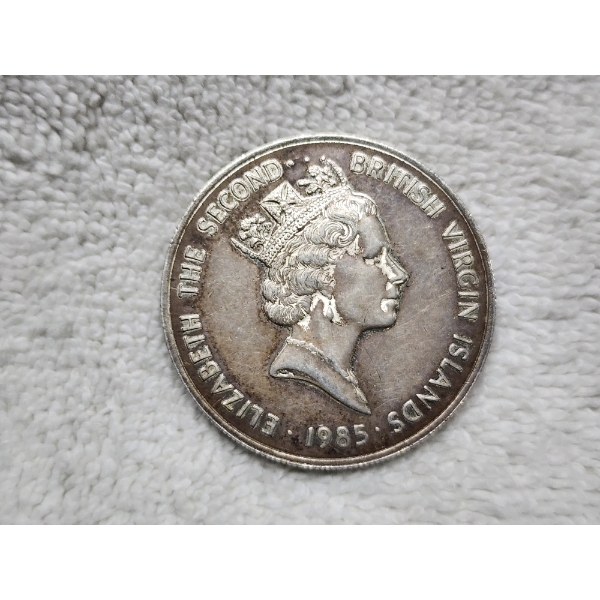 1985 British Virgin Islands Twenty Dollar Sterling Silver Coin 