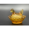 Image 5 : Degenhart Glass Hen on Nest - Yellow - ~2 inches 