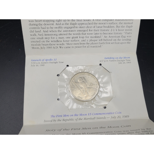 Republic of the Marshall Islands First Men on the Moon $5 Commemorative Coin - Apollo Astronauts