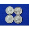 Image 1 : x4 Assorted Years U.S. 90% Silver Washington Quarters FV: $1.00