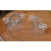 Image 1 : Pair Of Double 2 Light Candlesticks - Crystal With Orbs 
