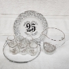Image 5 : Nice, Never Used 25th Anniversary Plate & Glass Set Featuring Plate & Handle, 6 Glasses & Pitcher
