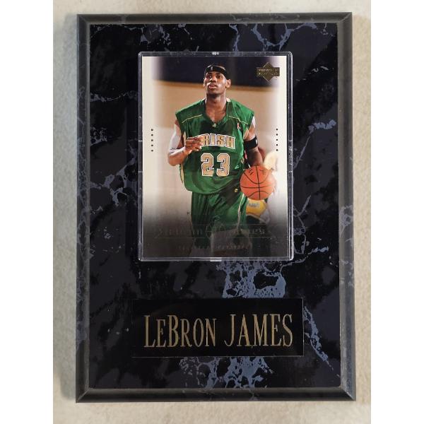 LeBron James Upper Deck St. Vincent Head of the Class Card Mounted on a Plaque