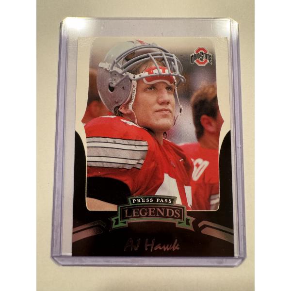 2006 Ohio State Buckeyes A.J. Hawk Legends Football Card In Protective Holder - Mint Condition