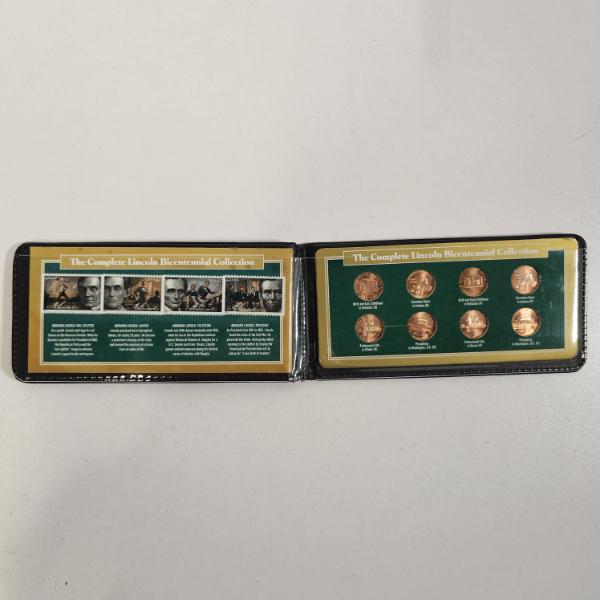 RARE!!! The Complete Lincoln Bicentennial Collection Coin And Stamp Set