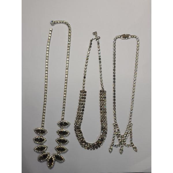 (3) Elegant Mid-Century Style Costume Necklaces 