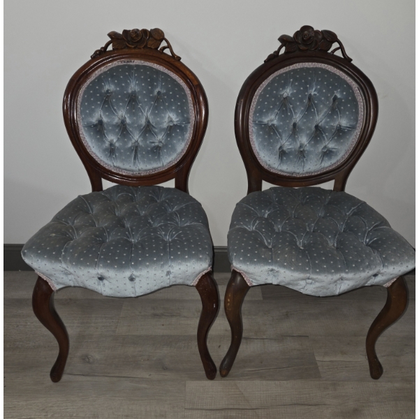Pick Up Off Site- 115 Ely St. Alliance Oh. Antique Slipper Chair Pair 