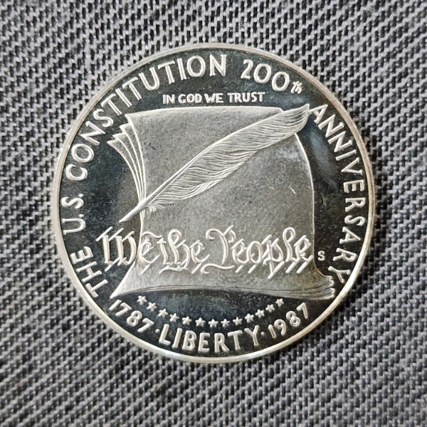 1987-S United States 90% Silver Constitution Bicentennial Dollar ~ 0.7743 Oz Actual Silver Weight