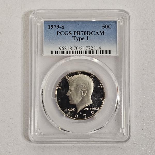 PCGS PR70DCAM Type 1 1979-S United States Kennedy Half Dollar Fifty Cents