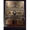 Image 1 : 3 - 24K Gold US Gold Certificate Bills - Million, $20 & $2 Bills - Mint Condition