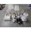 Image 1 : Pair Of Glass Vintage Lamps, Ceramic Mirror, Table Clocks, Vases And More!