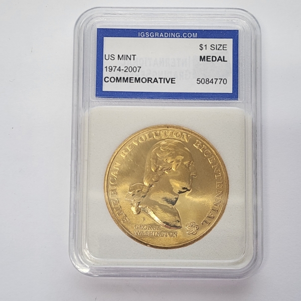 U.S. Mint 1974-2007 Commemorative Medal $1 Size George Washington American Revolution 