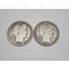 Image 1 : Two U.S. Barber Half Dollars: 1903 & 1911-S - 90% Silver - FV: $1.00