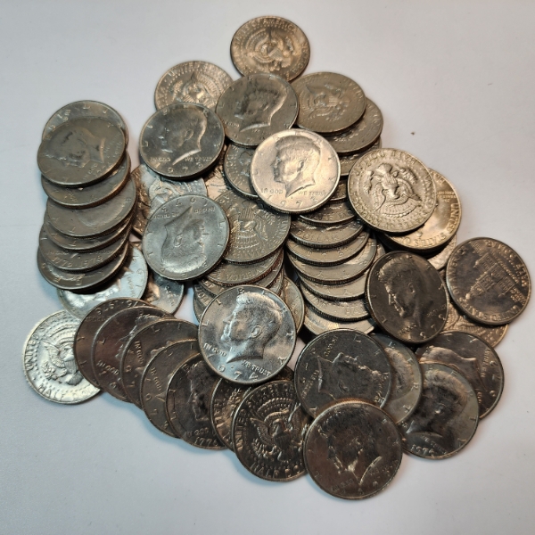 x60 Assorted Mixed Dates Kennedy Half Dollars - Face Value: $30.00