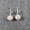 Image 4 : Beautiful Sterling Silver Bridge Diamond Earring Set Featuring 1/10 CTTW Diamonds ~ Weighs 2 Grams T