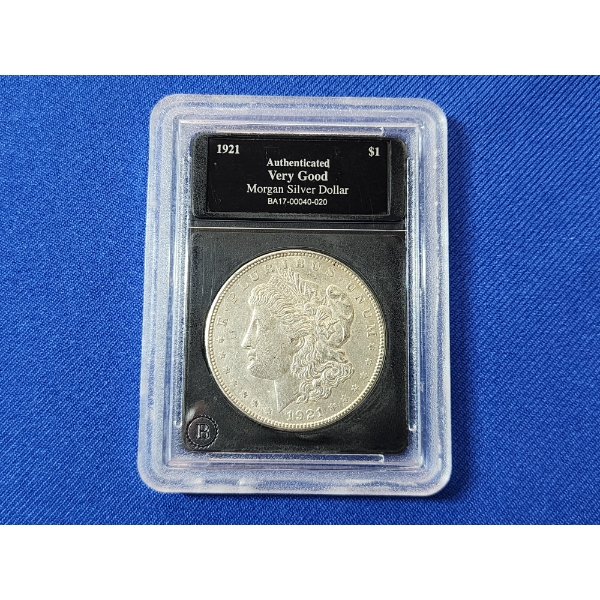 1921-S 90% Silver Morgan Dollar - The Bradford Exchange Authenticated Very Good