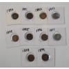 Image 1 : Lot Of (10) United States Indian Head Cents - Years 1890-1899
