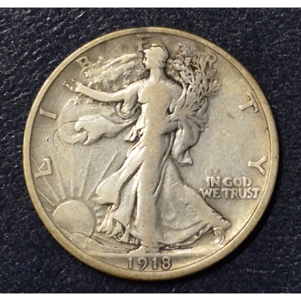 1918 D  Walking Liberty Half (1/2) Dollar 90% - See Pic