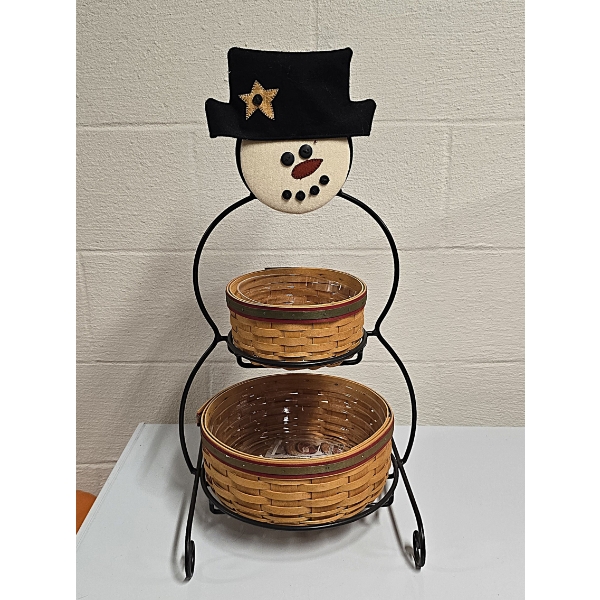 Longaberger Basket 2 Tier Snowman 24"
