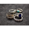 Image 11 : Gorgeous Sterling Silver Rings Ft. Blue & White Sapphire & More - Total Weight: 13.2 Grams