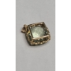 Image 9 : 14K Gold Checkerboard-Cut Green Amethyst Pendant, Dangle Earrings & Ring- Size 7-Total Weight: 15.6g