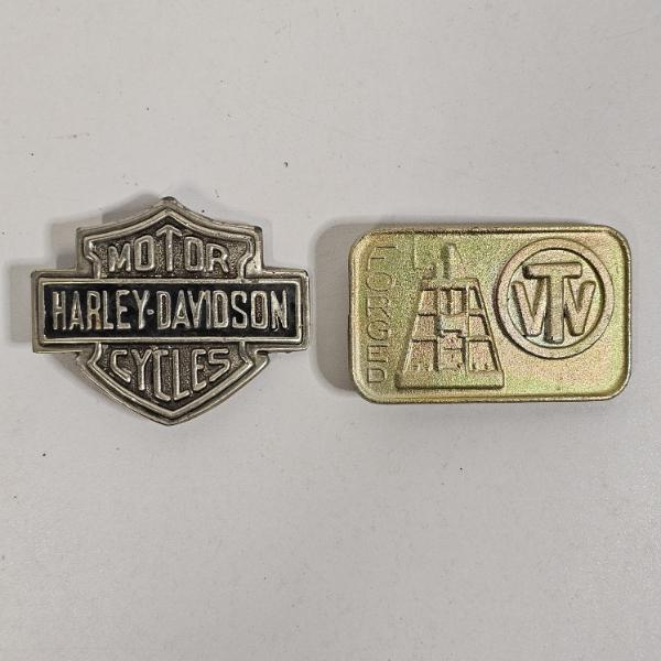 Harley-Davidson Bar And Shield Along With Forged Industrial Oilfield Belt Buckles