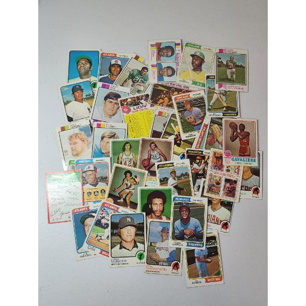 Lot of 50 Assorted Years Including Late 1960's Trading Cards: Baseball, Basketball, Football