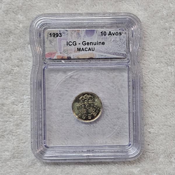 ICG Genuine 1993 Macau 10 Avos World Coin Lion Dance Slabbed