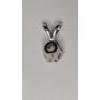 Image 2 : 14K White Gold Classic Solitaire Diamond Pendant - Weight: 0.4g