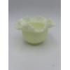 Image 4 : Uranium Glass Vase - Yellowish/Green Uranium Glass Vase with Crimped Edges 