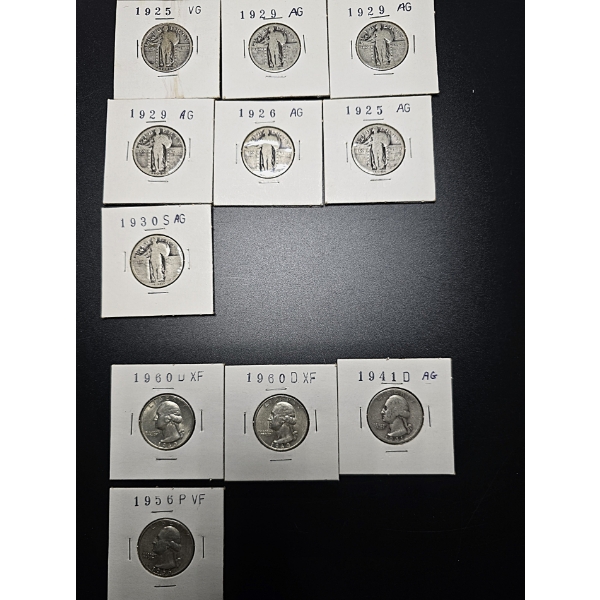 (7) Standing Liberty Quarters 90% & (4) Silver Washington Quarters 90% - $2.75FV