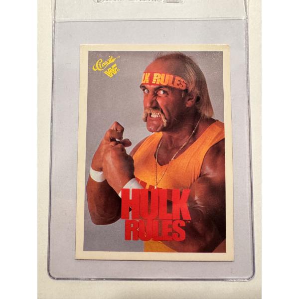 Vintage 1990 WWF Hulk Hogan Big Time Wrestling Trading Card - Mint Condition in Protective Holder
