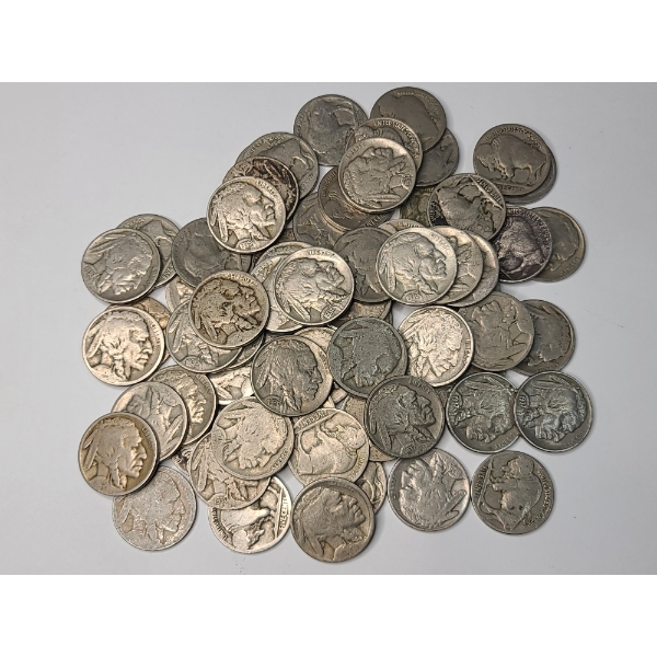 Assorted Years/Mint Marks United States Buffalo Nickels - Face Value: $3.45