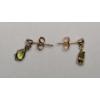 Image 4 : Pair Of 10K Yellow Gold Earrings With Genuine Peridot - Weight: 0.7g
